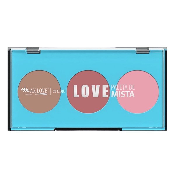 Paleta Mista 3 em 1 Contorno, Blush, Iluminador Cor 01 Max Love