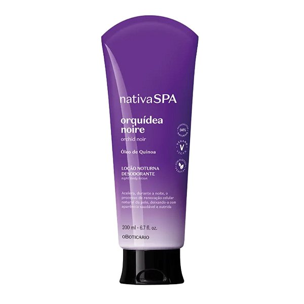 Loção Noturna Desodorante Corporal O Boticário Nativa SPA Orquídea Noire 200ml