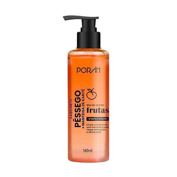 Sabonete Líquido Corpo e Rosto Pêssego e Karité Porán 160ml