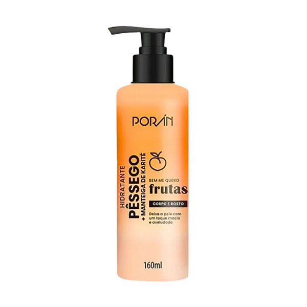 Loção Hidratante Corpo e Rosto Pêssego e Karité Porán 160ml