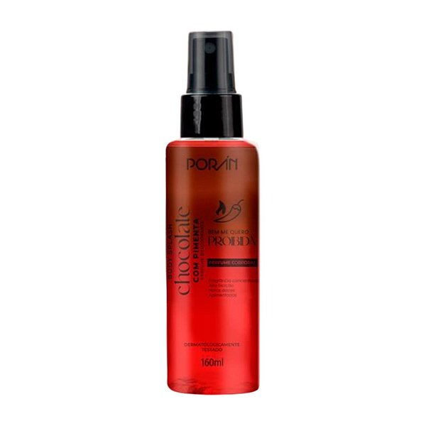Body Splash Desodorante Colônia Chocolate com Pimenta Porán 160ml