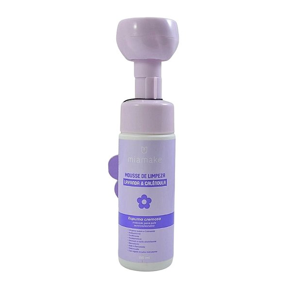 Mousse de Limpeza Facial Lavanda e Calêndula Mia Make 150ml