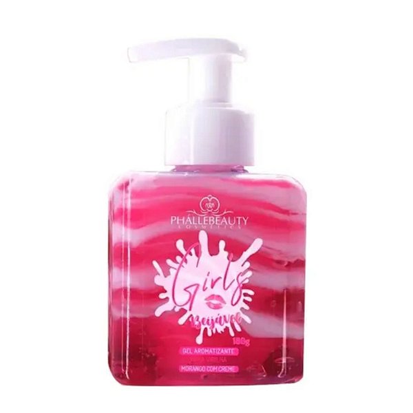 Gel Hidratante Girls Morango com Creme Beijável para Virilha Phallébauty