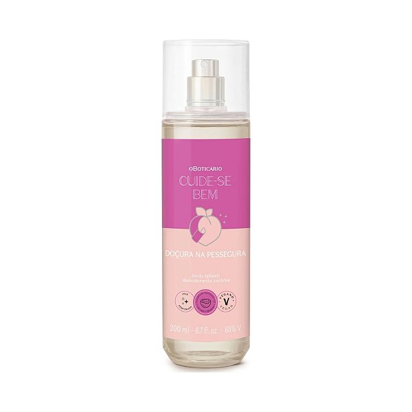Body Splash Desodorante Colônia O Boticário Cuide-se Bem Doçura na Pessegura 200ml