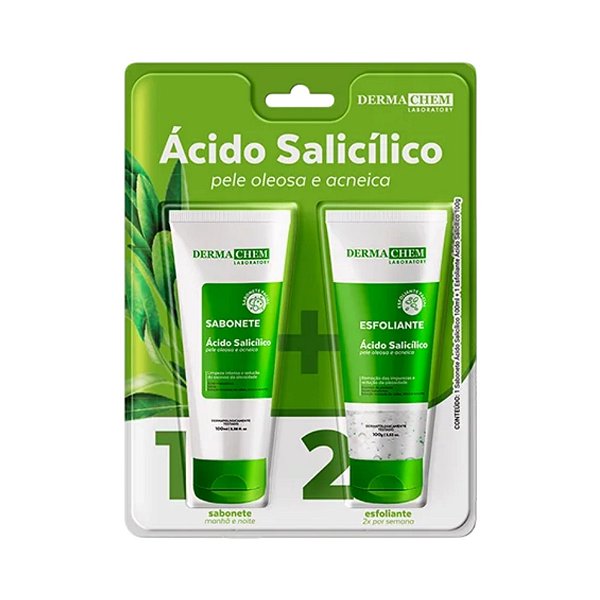 Kit Sabonete e Esfoliante Facial com Ácido Salicílico Antioleosidade Dermachem