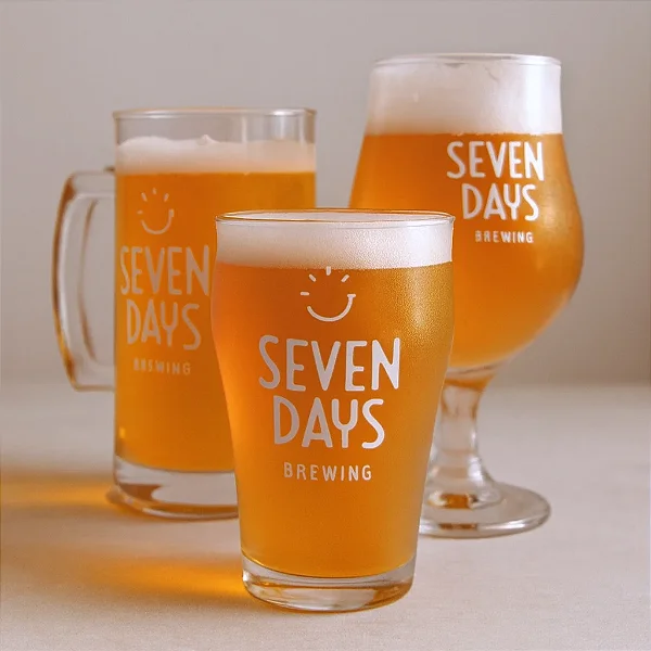 Kit Copos Cerveja Seven Days - Taça Dublin, Half Pint e Caneca Zero Grau