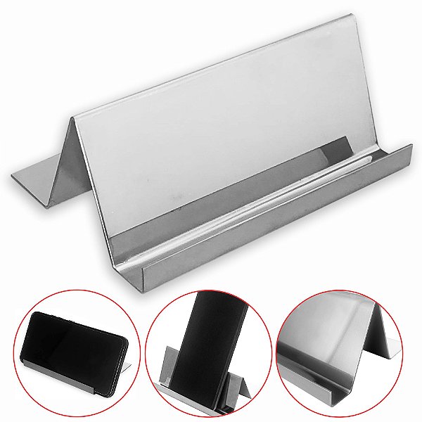 Suporte de Celular em Aço Inox Porta Celular de Mesa