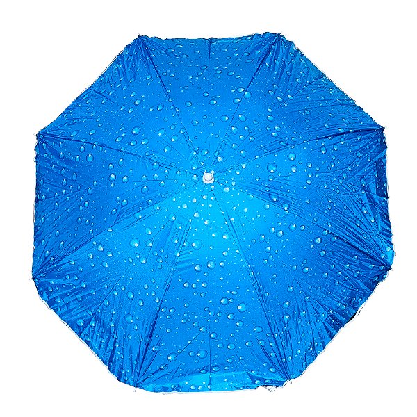 Guarda Sol 1,8m para Praia Carrinhos Proteção Solar Piscina Azul Gotas de Água
