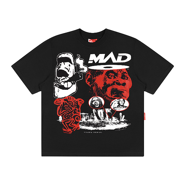 Camiseta MAD Enlatados Stone Hand Preto