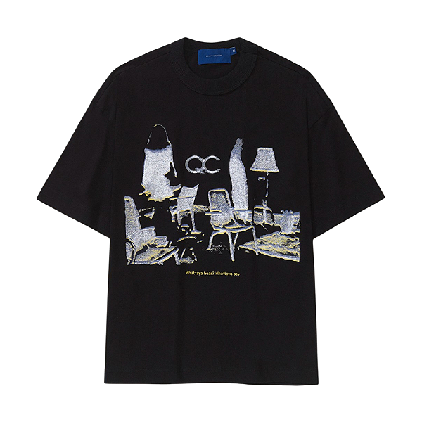 Camiseta Quadro Creations Sala De Espera Boxy Preto