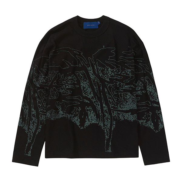 Camiseta Manga Longa Quadro Creations Trama Boxy Preto