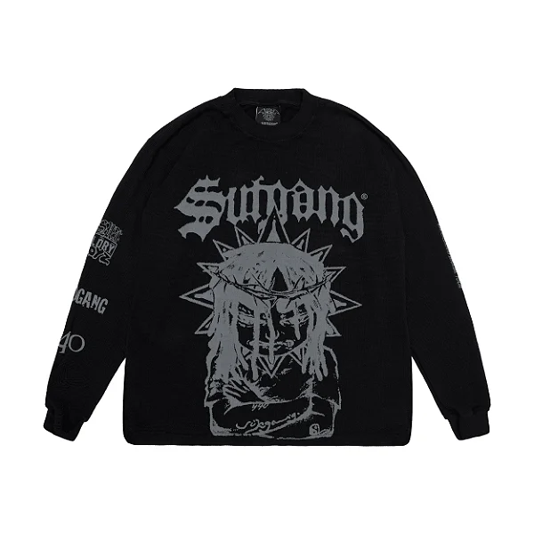 Camiseta Manga Longa Sufgang x Glogang Sosa Preto