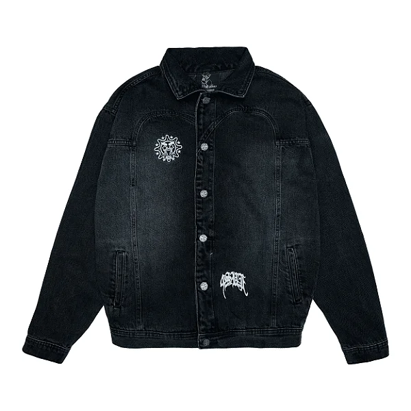 Jaqueta Jeans Sufgang x Glogang Preto