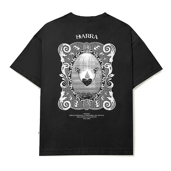 Camiseta Barra Crew Barra Ateliê Boxy Preto