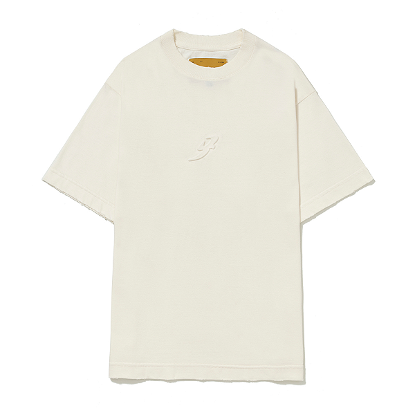 Camiseta Barra Crew B Garça Alto Relevo Puída Off White