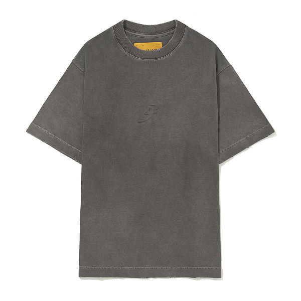 Camiseta Barra Crew B Garça Alto Relevo Puída Cinza Estonado