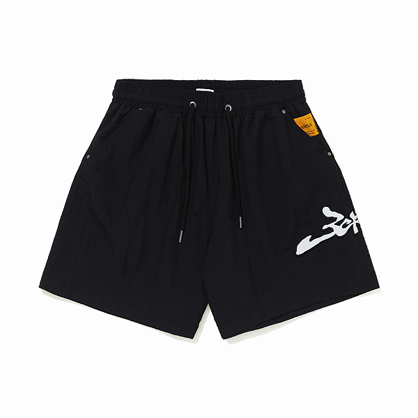 Shorts Barra Crew Assinatura Logo Refletivo Preto