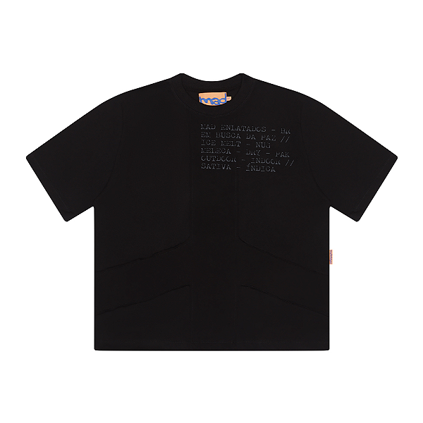 Camiseta MAD Enlatados Bordado da Paz Preto