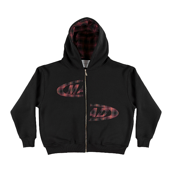 Moletom MAD Enlatados Portal Bordado Xadrez Preto