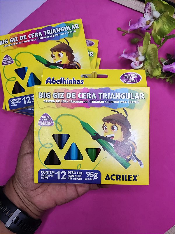 Giz de Cera Triangular 12C - Acrilex