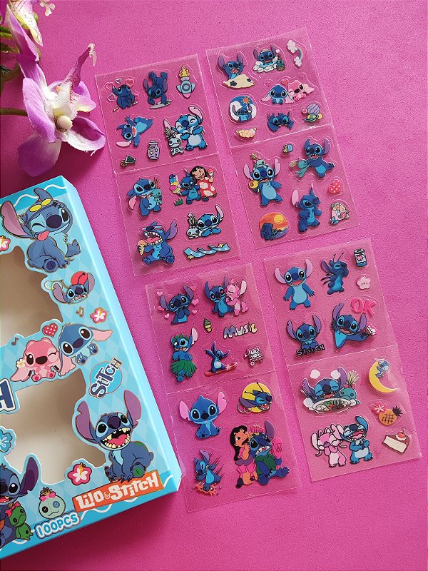 Cartela de Adesivos Stitch Importado