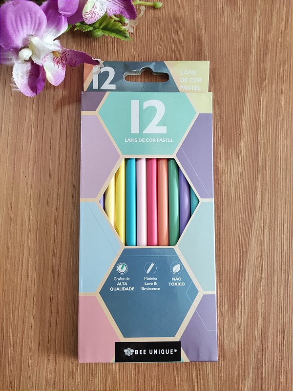 Lápis de Cor Pastel 12C - Bee Unique