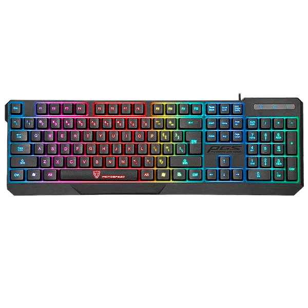 Teclado Gamer Motospeed K70 Preto Membrana Rainbow