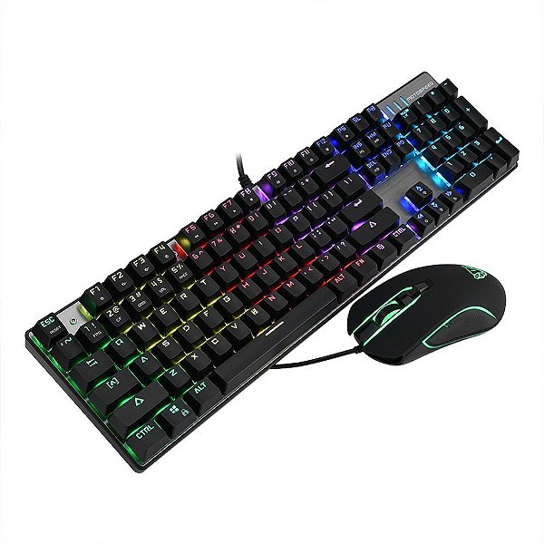 Combo Motospeed Teclado E Mouse CK888 Preto RGB