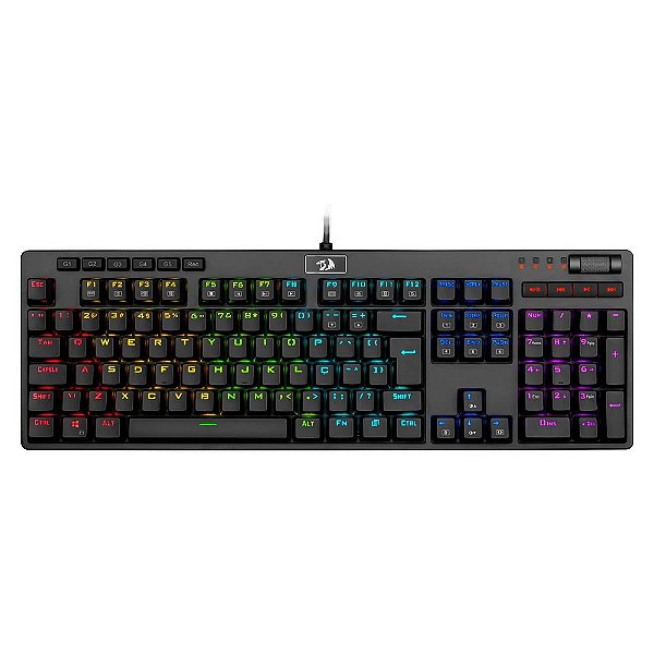 Teclado Mecanico Gamer Redragon Manyu RGB Preto Switch Azul ABNT2