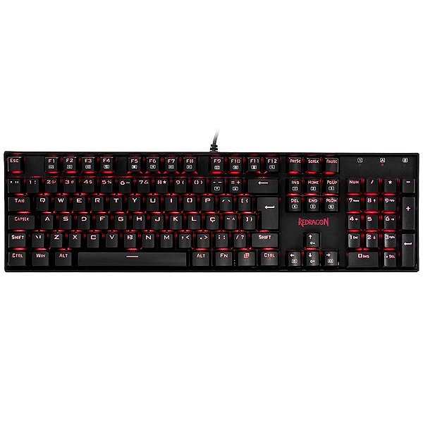 Teclado Mecânico Gamer Redragon Mitra Single Color Preto Switch Preto ABNT2