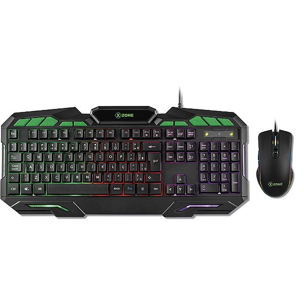 Kit Gamer Teclado + Mouse Xzone GTC-01 ABNT2 Preto RGB