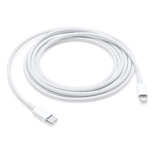 Cabo Apple Lightning USB-C com 2 Metros para iPhone, iPad, Mac e iPod Branco