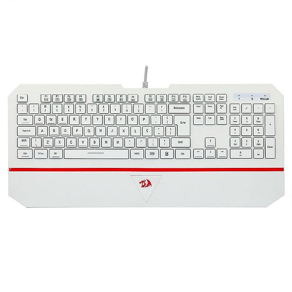 Teclado Membrana Redragon Karura 2, Apoio de Pulso ABN2 Branco