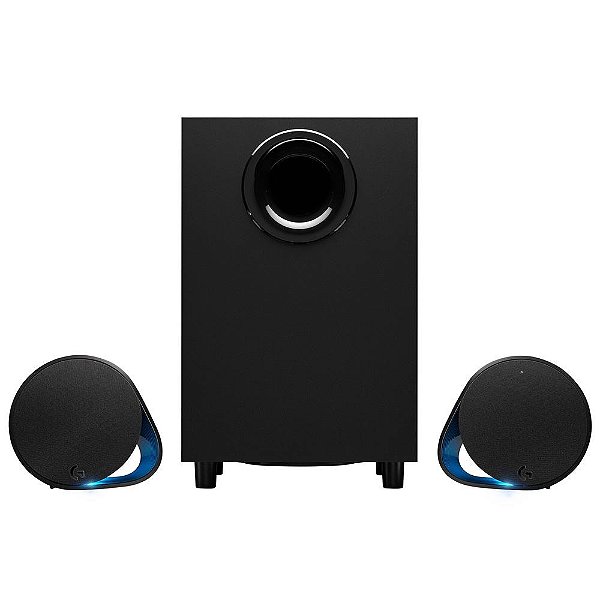 Caixa de som Logitech G560 com RGB LIGHTSYNC, Sistema 2.1 e Conexão Bluetooth, USB ou 3,5mm