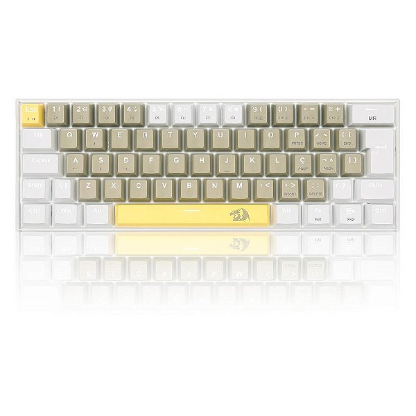 Teclado Gamer Redragon Lakshmi, Switch Brown, Layout 60%, ABNT2, Cinza
