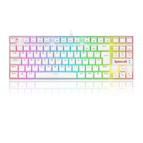 Teclado Magnético Gamer Redragon Kumara Pro, RGB, Switch Red, ABNT2, Branco