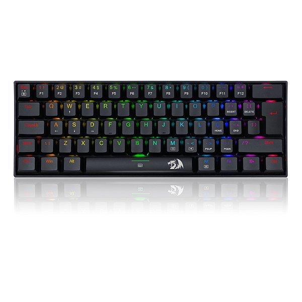 Teclado Mecânico Gamer Redragon Dragonborn, RGB, Switch Brown, ABNT2, Black