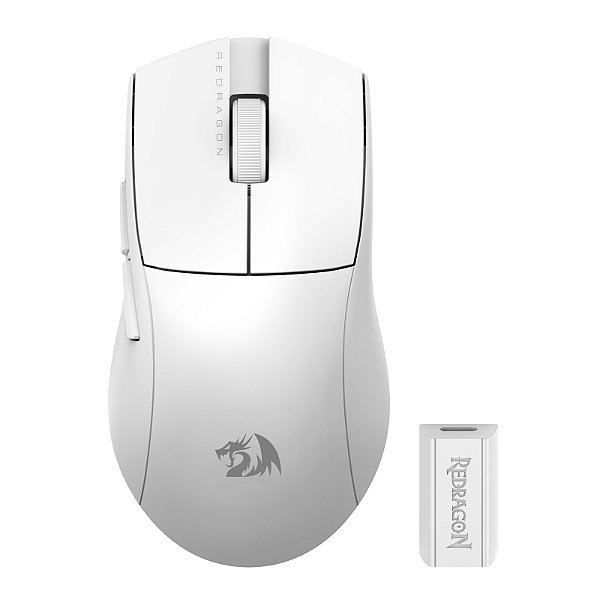 Mouse Gamer Redragon King 4K Pro, Wireless, Bluetooth, 26000 DPI, 7 Botões, Branco