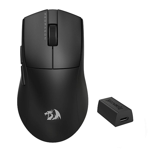 Mouse Gamer Redragon King 4K Pro, Wireless, Bluetooth, 26000 DPI, 7 Botões, Preto