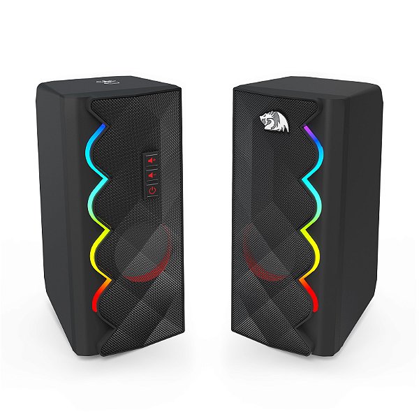 Caixa de Som Gamer Redragon Cipher, RGB, Stereo, AUX, USB, Preto