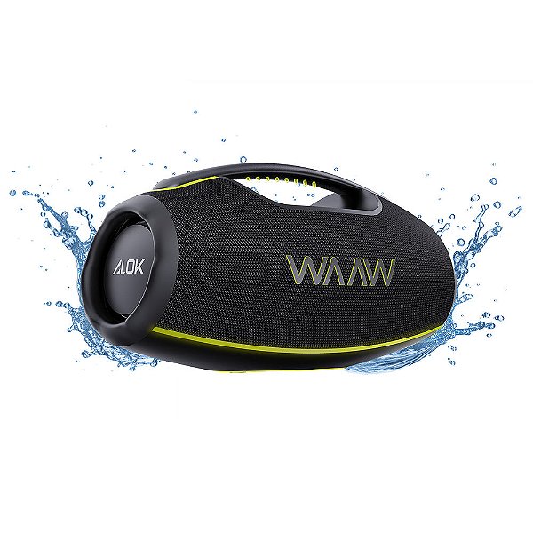 Caixa de Som WAAW by ALOK Bluetooth Hyperboom 1000 RMS de Potência, A prova D’água, IPX7, 12 Horas