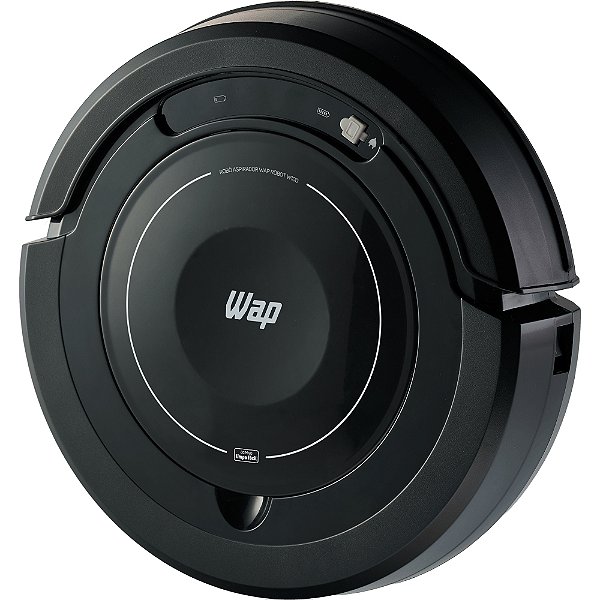 Aspirador de Pó Robô WAP ROBOT W100 Automático com MOP e Sensores, Varre, Aspira e Passa Pano, Carregador Bivolt
