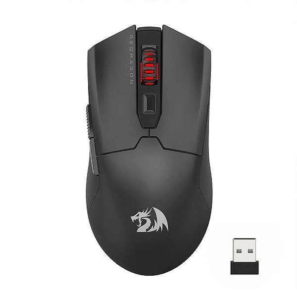 Mouse Gamer Redragon Fyzu Pro, Wireless, Bluetooth, 26000DPI, 6 Botões, Preto