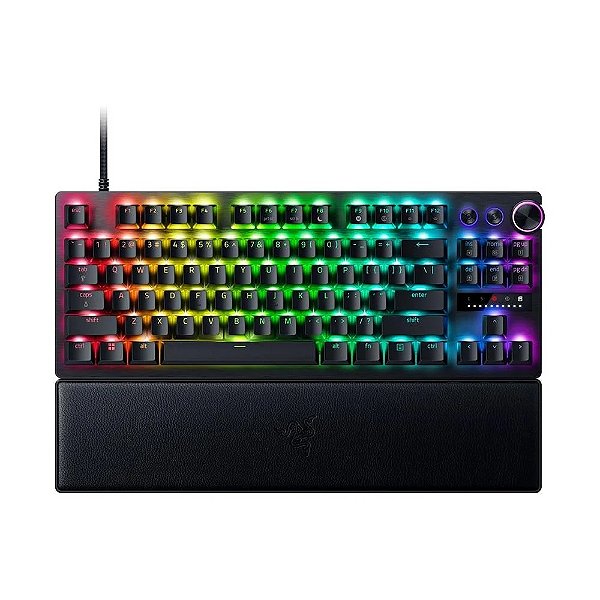 Teclado Gamer Razer Huntsman V3 Pro TKL, Chroma RGB, Switch Óptico Analógico de 2ª geração, Anti-ghosting, US, Preto