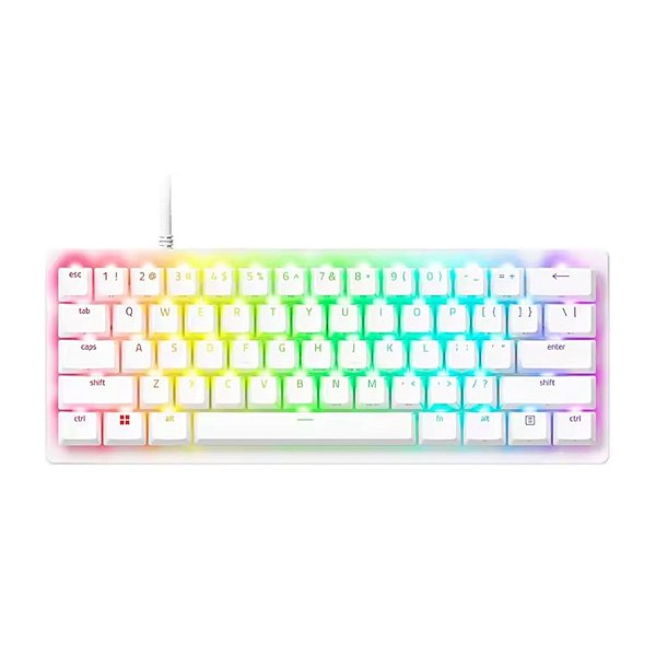 Teclado Gamer Razer Huntsman V3 Pro Mini, Chroma RGB, Switch Óptico Analógico de 2ª geração, Anti-ghosting, US, Branco
