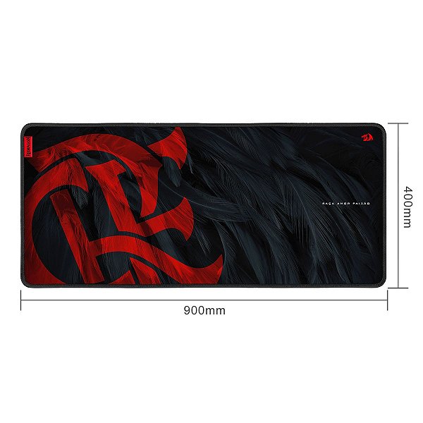 Mousepad Gamer Redragon Flamengo Mantle, 900x400x4mm, Preto e Vemelho - Fl032
