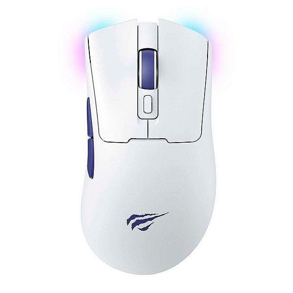 Mouse Gamer Havit MS966SE, RGB, 10000PI, 7 Botões, Wireless, Branco