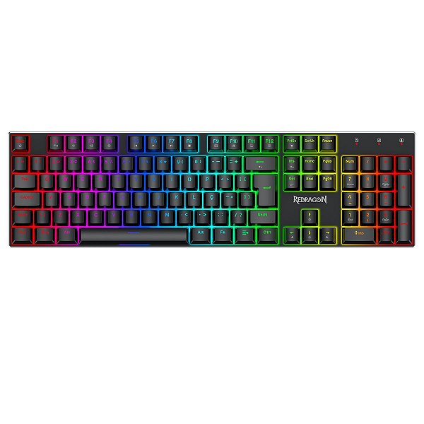 Teclado Magnético Gamer Redragon Dharma, RGB, Full Size, ABNT2, Preto