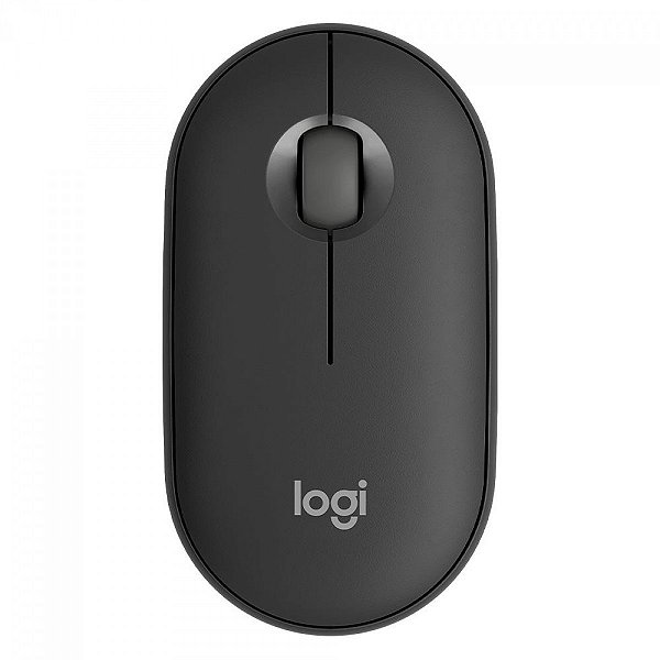 Mouse Sem Fio Logitech Pebble 2 M350s, USB Logi Bolt ou Bluetooth e Pilha Inclusa, com Clique Silencioso, Grafite