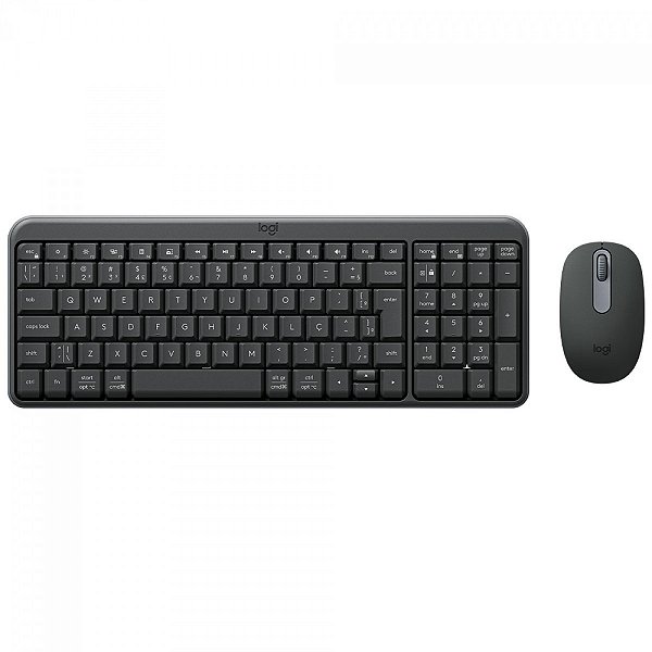 Kit Teclado e Mouse Logitech MK250 Sem Fio Compacto, Mouse Ambidestro, Bluetooth, ABNT2, Preto